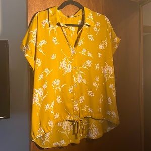 Floral button front blouse